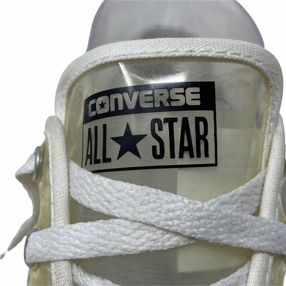 Converse Chuck Taylor All Star Junior Youth Size 3 Clear White Low Top Retro - Picture 8 of 10